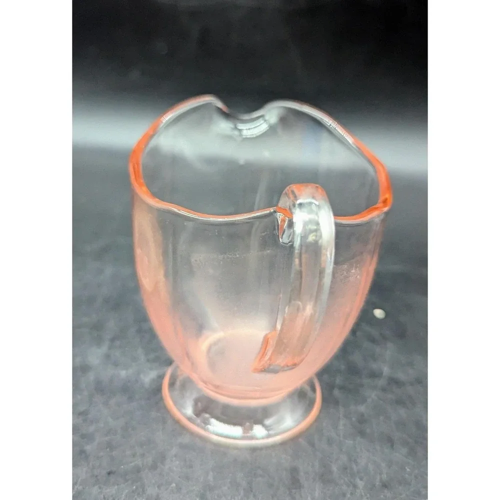 Vintage Fostoria Glass Pink Rose Line 2375 Fairfax Footed Creamer 3 .75